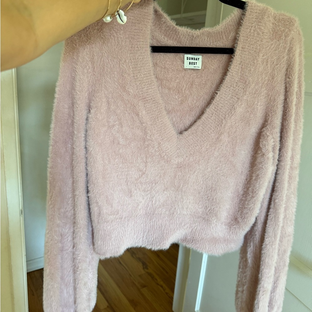 Sunday Best Soft Pink V-Neck Sweater